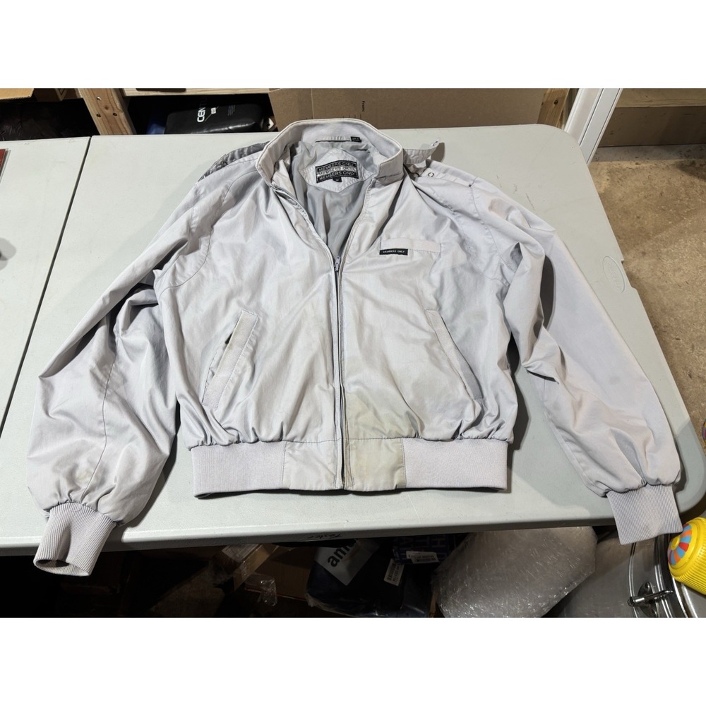 Vintage Members Only Bomber Jacket Mens 42 Classic Cafe Racer Gray Retro